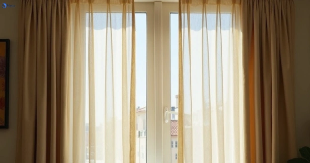 Dusty and dull curtains in eumemmerring-vic before steam cleaning